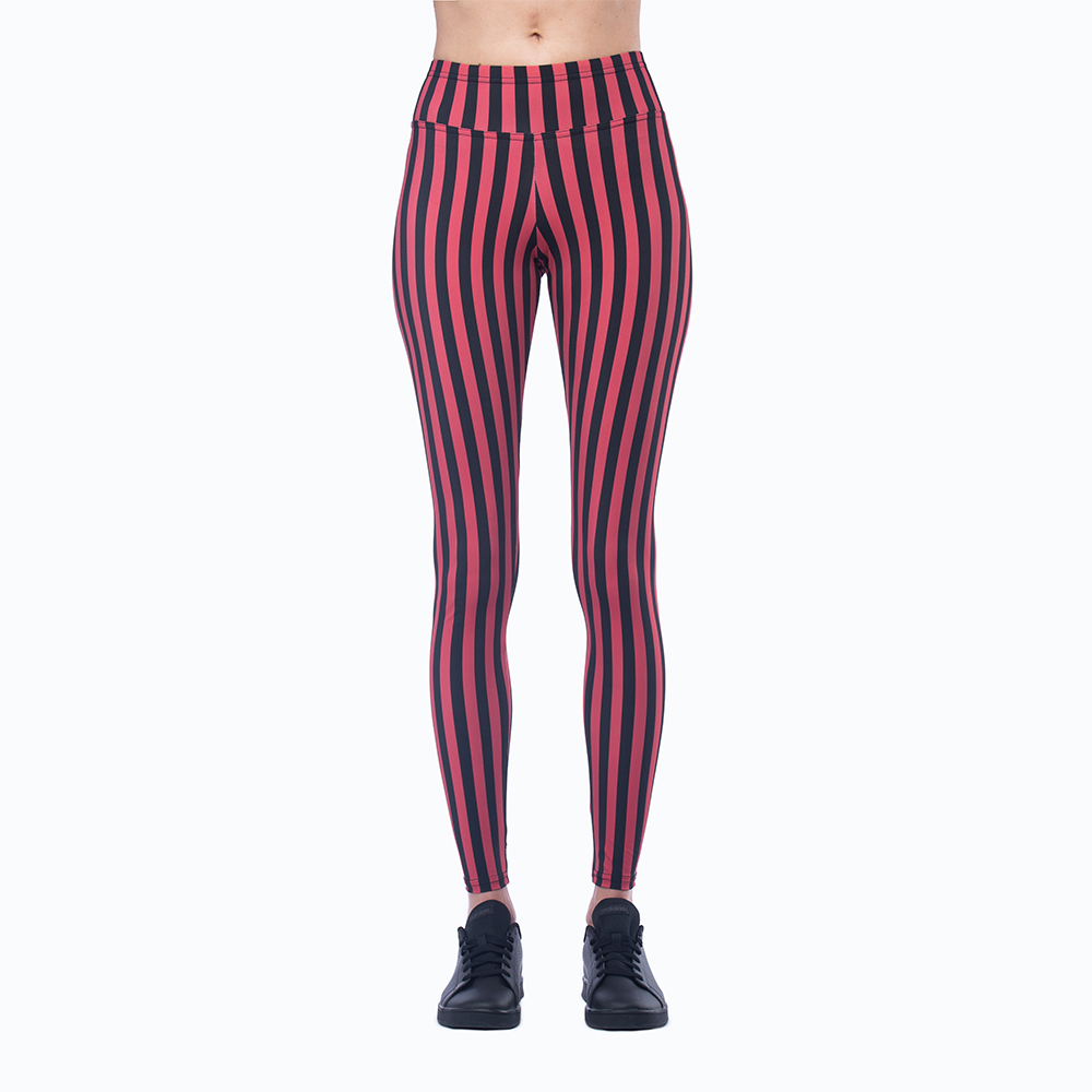 Lycra red and black striped leggings - LoveLoud Milano